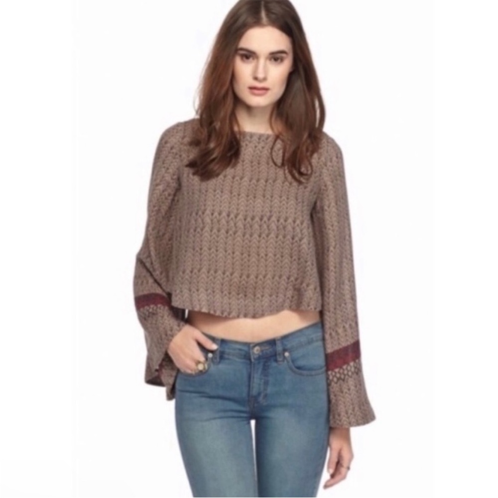 Free People Stars Aligned Bell Sleeve Top